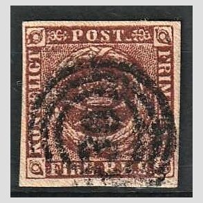 FRIMRKER DANMARK | 1853 - AFA 1 - 4 R.B.S IIb mrk rdbrun - Thiele II - Stemplet