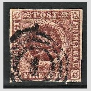 FRIMRKER DANMARK | 1853 - AFA 1 - 4 R.B.S IIb mrk rdbrun - Thiele II - Stemplet