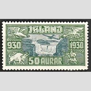 FRIMRKER ISLAND | 1930 - AFA 145 - Altingsjubilum Luftpost - 50 aur grn/bl - Postfrisk