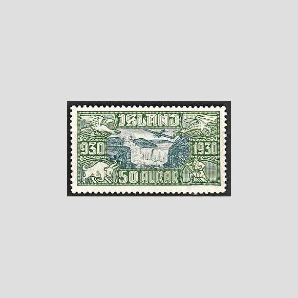 FRIMRKER ISLAND | 1930 - AFA 145 - Altingsjubilum Luftpost - 50 aur grn/bl - Postfrisk