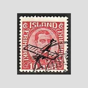 FRIMRKER ISLAND | 1928-29 - AFA 123 - Luftpostprovisorier - 10 aur rd - Stemplet