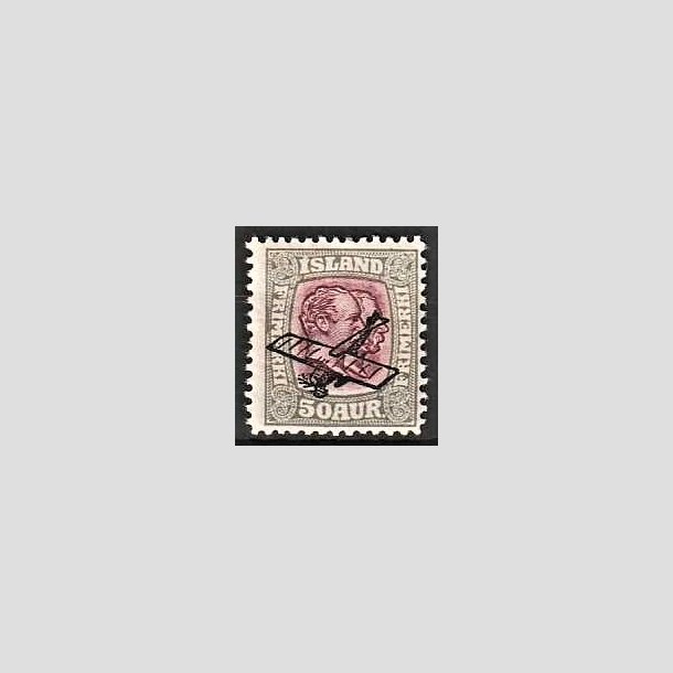 FRIMRKER ISLAND | 1928-29 - AFA 124 - Luftpostprovisorier - 50 aur gr/rdlilla - Ubrugt