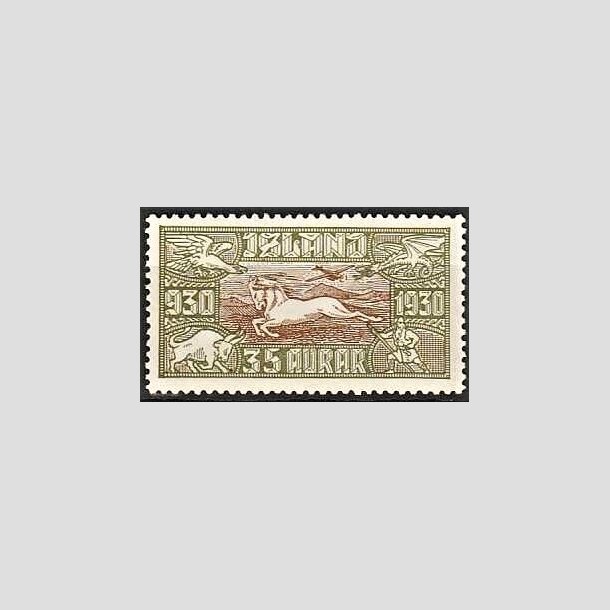 FRIMRKER ISLAND | 1930 - AFA 144 - Altingsjubilum Luftpost - 35 aur oliven/brun - Postfrisk