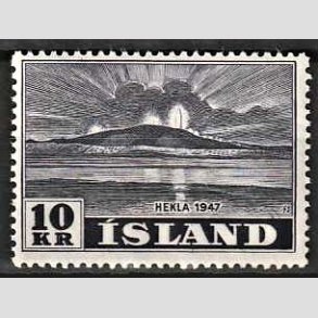 FRIMRKER ISLAND | 1948 - AFA 254 - Hekla i udbrud - 10 kr. mrklilla - Ubrugt
