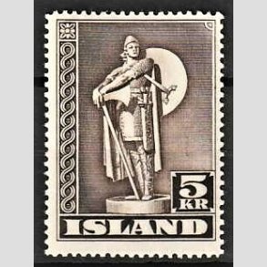 FRIMRKER ISLAND | 1943 - AFA 231 - Thorfinn Karlsefni - 5 kr. brun TK. 14 - Ubrugt (perfekt takning)