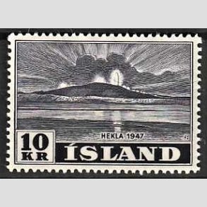 FRIMRKER ISLAND | 1948 - AFA 254 - Hekla i udbrud - 10 kr. mrklilla - Postfrisk