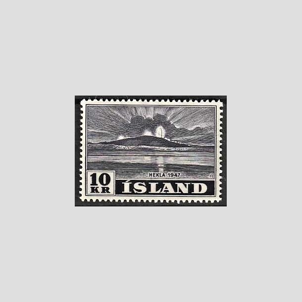 FRIMRKER ISLAND | 1948 - AFA 254 - Hekla i udbrud - 10 kr. mrklilla - Postfrisk