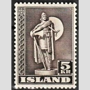 FRIMRKER ISLAND | 1947 - AFA 231B - Thorfinn Karlsefni - 5 kr. brun tk. 11 - Meget nr Postfrisk (Perfekt takning)