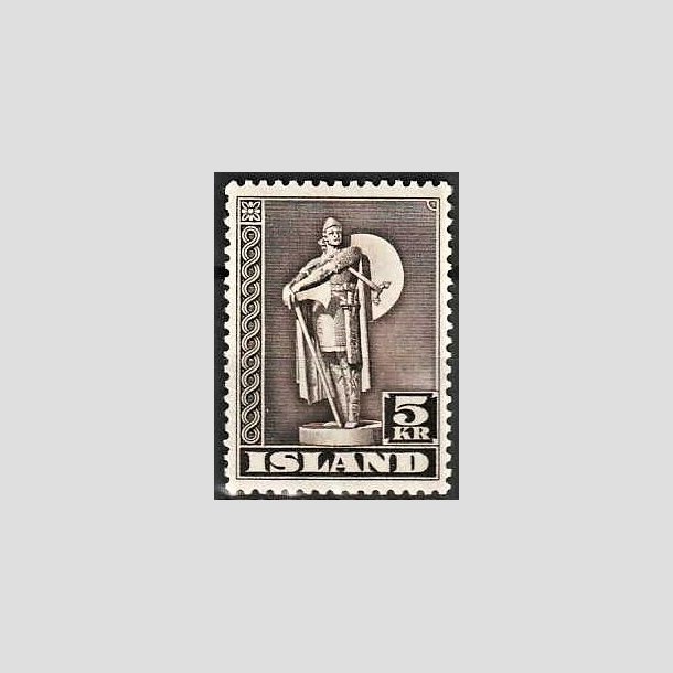 FRIMRKER ISLAND | 1947 - AFA 231B - Thorfinn Karlsefni - 5 kr. brun tk. 11 - Meget nr Postfrisk (Perfekt takning)