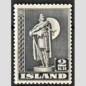 FRIMRKER ISLAND | 1947 - AFA 215B - Thorfinn Karlsefni - 2 kr. gr tk. 11 - Meget nr Postfrisk (Perfekt takning)