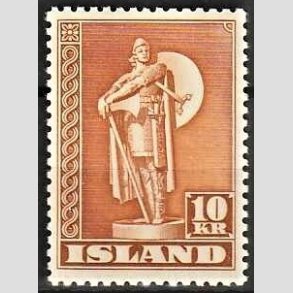 FRIMRKER ISLAND | 1947 - AFA 241B - Thorfinn Karlsefni - 10 kr. orangebrun tk. 11 1/2 - Postfrisk