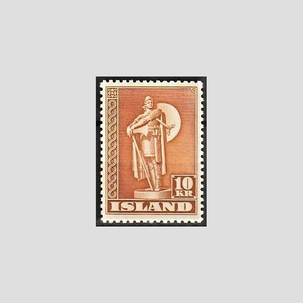 FRIMRKER ISLAND | 1947 - AFA 241B - Thorfinn Karlsefni - 10 kr. orangebrun tk. 11 1/2 - Postfrisk