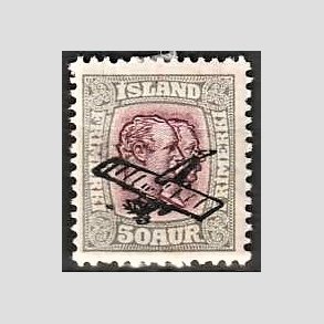 FRIMRKER ISLAND | 1928-29 - AFA 124 - Luftpostprovisorier - 50 aur gr/rdlilla - Ubrugt