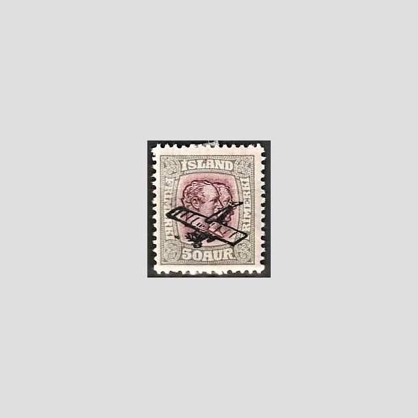 FRIMRKER ISLAND | 1928-29 - AFA 124 - Luftpostprovisorier - 50 aur gr/rdlilla - Ubrugt