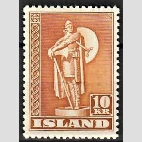 FRIMRKER ISLAND | 1947 - AFA 241B - Thorfinn Karlsefni - 10 kr. orangebrun tk. 11 1/2 - Postfrisk