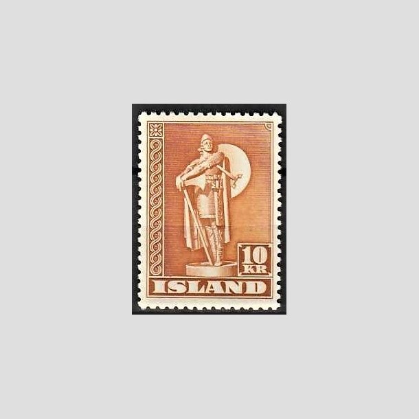 FRIMRKER ISLAND | 1947 - AFA 241B - Thorfinn Karlsefni - 10 kr. orangebrun tk. 11 1/2 - Postfrisk