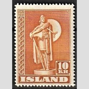 FRIMRKER ISLAND | 1945 - AFA 241 - Thorfinn Karlsefni - 10 kr. orangebrun tk. 14 - Postfrisk