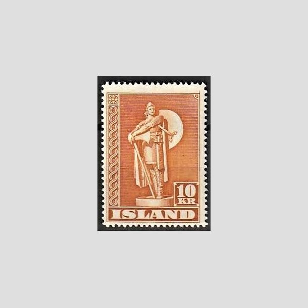 FRIMRKER ISLAND | 1945 - AFA 241 - Thorfinn Karlsefni - 10 kr. orangebrun tk. 14 - Postfrisk