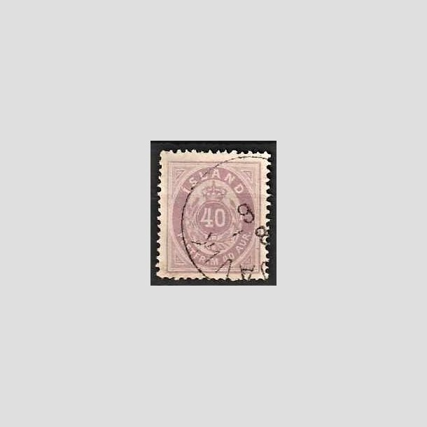 FRIMRKER ISLAND | 1882 - AFA 15 - 40 aur lilla tk. 14 - Stemplet