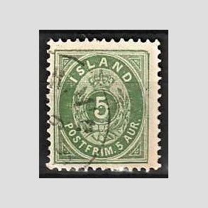 FRIMRKER ISLAND | 1896-97 - AFA 13B - 5 aur grn tk. 12 3/4 - Stemplet