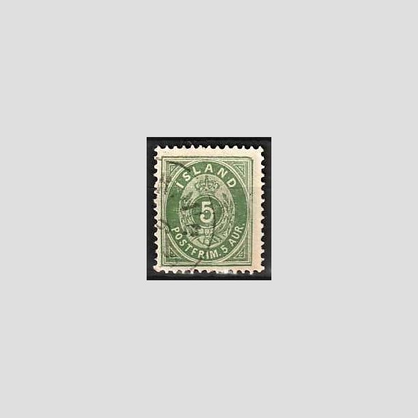 FRIMRKER ISLAND | 1896-97 - AFA 13B - 5 aur grn tk. 12 3/4 - Stemplet