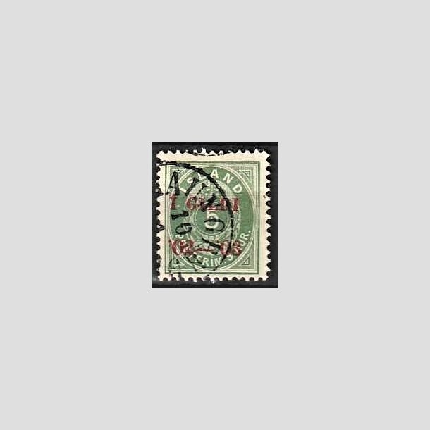 FRIMRKER ISLAND | 1902 - AFA 26B - I GILDI - 5 aur grn tk. 12 3/4 - Stemplet