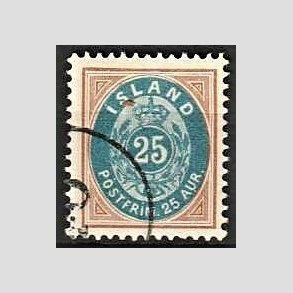 FRIMRKER ISLAND | 1899-1900 - AFA 21 - 25 aur brun/bl tk. 12 3/4 - Stemplet