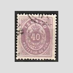 FRIMRKER ISLAND | 1882 - AFA 15 - 40 aur lilla tk. 14 - Stemplet