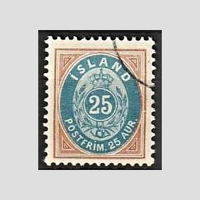 FRIMRKER ISLAND | 1899-1900 - AFA 21 - 25 aur brun/bl tk. 12 3/4 - Stemplet