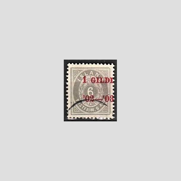 FRIMRKER ISLAND | 1902 - AFA 27B - I GILDI - 6 aur gr tk. 12 3/4 - Stemplet