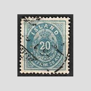 FRIMRKER ISLAND | 1882 - AFA 14 - 20 aur bl tk. 14 - Stemplet