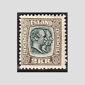 FRIMRKER ISLAND | 1907 - AFA 61 - Chr. IX og Frederik VIII - 2 kr. brun/grn tk. 12 3/4 - Ubrugt 