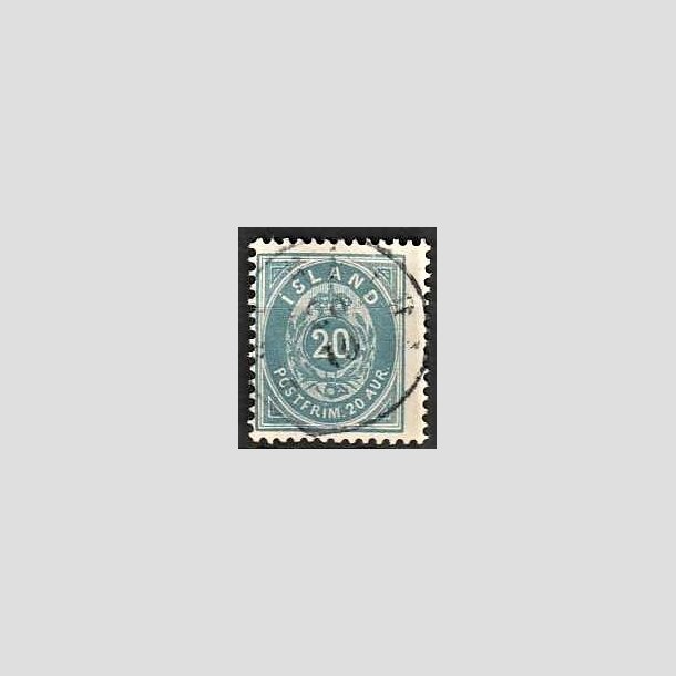 FRIMRKER ISLAND | 1896-97 - AFA 14B - 20 aur bl tk. 12 3/4 - Stemplet