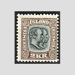 FRIMRKER ISLAND | 1907 - AFA 61 - Chr. IX og Frederik VIII - 2 kr. brun/grn tk. 12 3/4 - Ubrugt 