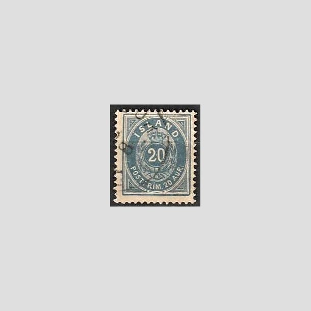 FRIMRKER ISLAND | 1896-97 - AFA 14B - 20 aur bl tk. 12 3/4 - Stemplet