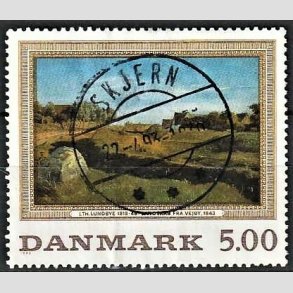 FRIMRKER DANMARK | 1992 - AFA 1032 - Maleriserie 5. - 5,00 Kr. J. Th. Lundbye - Pragt Stemplet Skjern