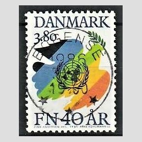 FRIM�RKER DANMARK | 1985 - AFA 841 - FN 40 �r - 3,80 Kr. flerfarvet - Pragt Stemplet Bogense