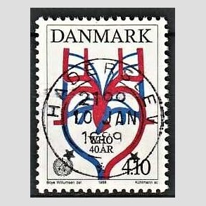 FRIM�RKER DANMARK | 1988 - AFA 909 - WHO 40 �r - 4,10 Kr. flerfarvet - Lux Stemplet Haderslev