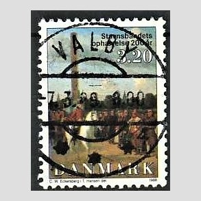 FRIM�RKER DANMARK | 1988 - AFA 910 - Stavnsb�ndets oph�velse 200 �r. - 3,20 Kr. flerfarvet - Lux Stemplet Valby