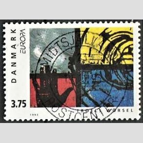 FRIM�RKER DANMARK | 1993 - AFA 1041 - Nutidskunst - 3,75 Kr. flerfarvet - Pragt Stemplet