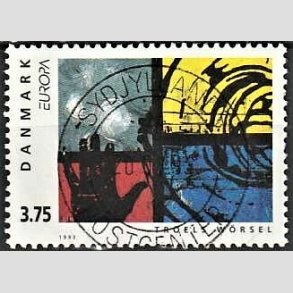 FRIM�RKER DANMARK | 1993 - AFA 1041 - Nutidskunst - 3,75 Kr. flerfarvet - Pragt Stemplet
