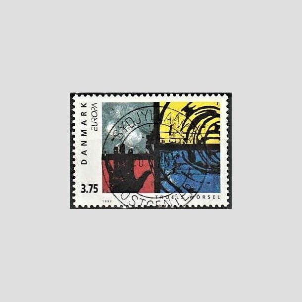 FRIMRKER DANMARK | 1993 - AFA 1041 - Nutidskunst - 3,75 Kr. flerfarvet - Pragt Stemplet