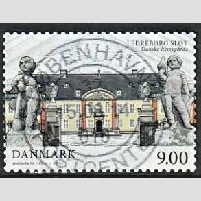 FRIM�RKER DANMARK | 2014 - AFA 1784 - Danske herreg�rde III - 9,00 Kr. Ledreborg slot - Pragt Stemplet