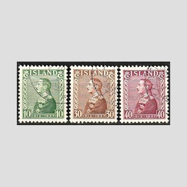 FRIMRKER ISLAND | 1937 - AFA 187-89 - Chr. X Slvjubilum - 10-40 aur - Stemplet