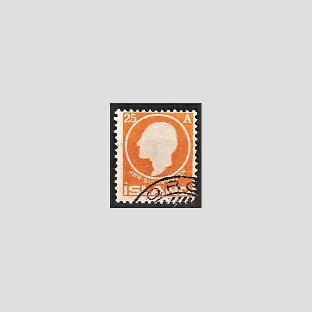 FRIMRKER ISLAND | 1911 - AFA 68 - Jn Sigurdsson - 25 aur orange - Stemplet