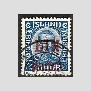 FRIMRKER ISLAND | 1926 - AFA 121 - Provisorier - EIN KRONA/40 aur bl - Stemplet