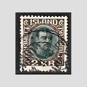 FRIMRKER ISLAND | 1931-33 - AFA 165 - Kong Christian X - 2 kr. mrkbrun/bl - Stemplet