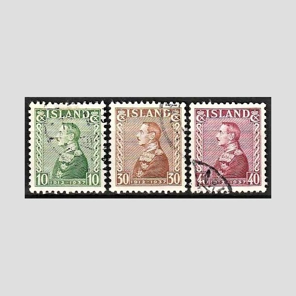 FRIMRKER ISLAND | 1937 - AFA 187-89 - Chr. X Slvjubilum - 10-40 aur - Stemplet