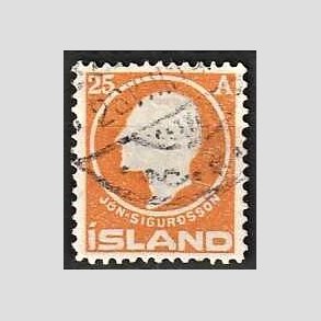 FRIMRKER ISLAND | 1911 - AFA 68 - Jn Sigurdsson - 25 aur orange - Stemplet