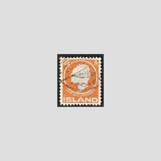 FRIMRKER ISLAND | 1911 - AFA 68 - Jn Sigurdsson - 25 aur orange - Stemplet